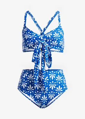 Bikini (2 piezas) Azul ártico-blanco