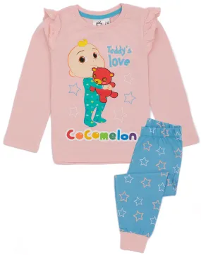 Cocomelon Girls Long Sleeve Long Leg Pyjama Set Pink Jj