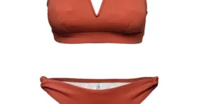 Conjuntos de bikini preformados para mujer en color marrón óxido