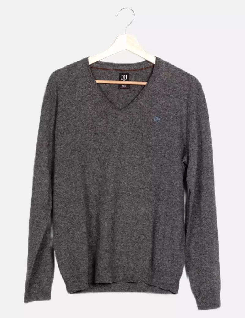 Pedro del Hierro Jersey gris escote pico