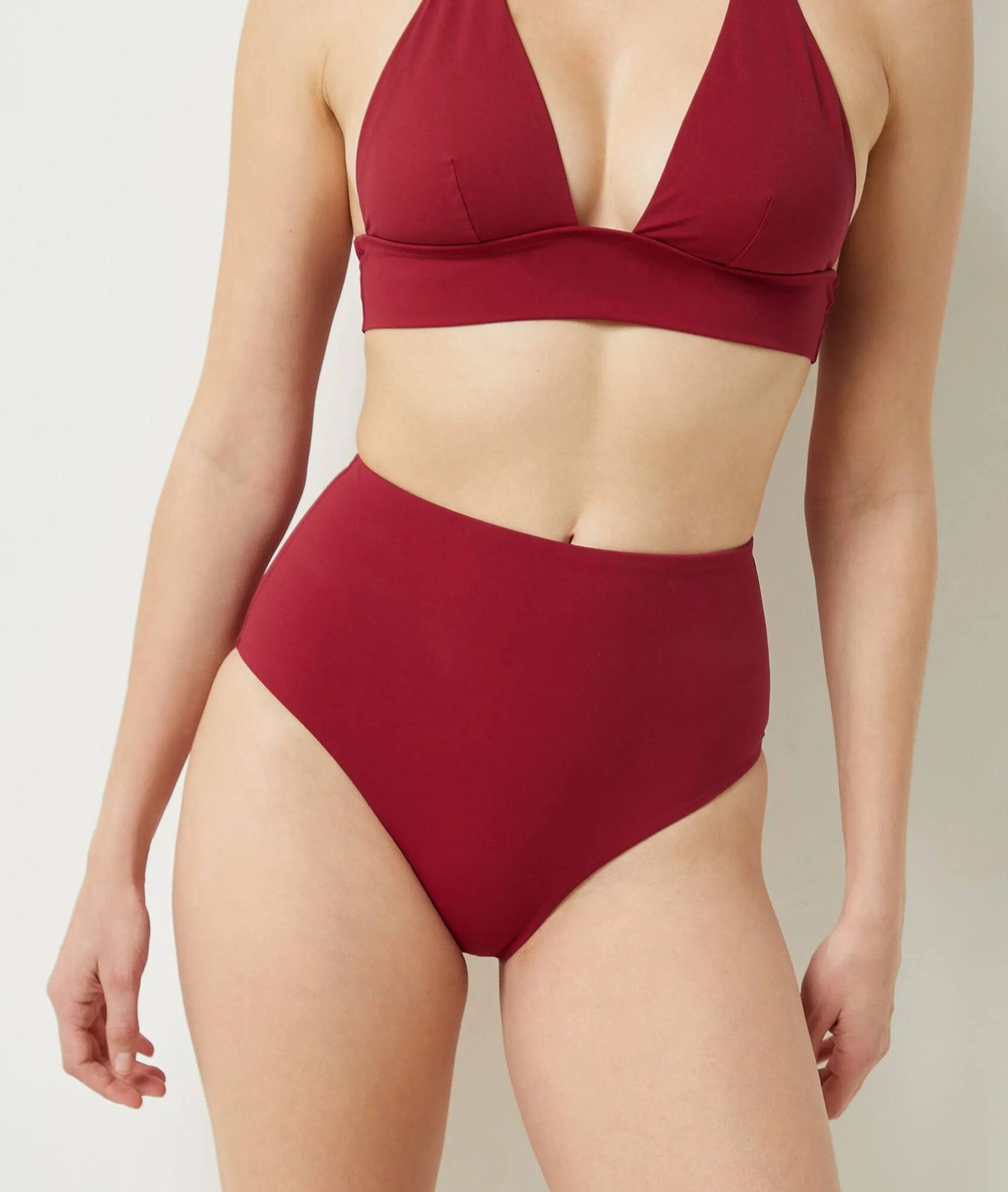 Sujetador bikini triángulo liso SCULPTANT BORDEAUX GRENAT - ETAM