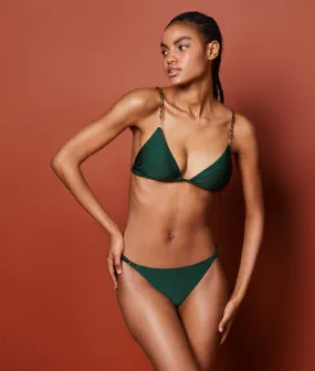 Sujetador bikini triángulo satinado, adornos tirantes STRAP SWIM EMERAUDE - ETAM