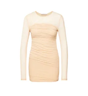 Vestido Layered Mesh beige