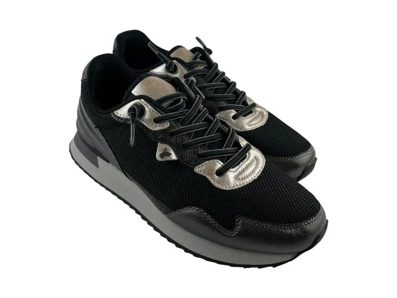 Yumas | Tenis| Sneakers mujer cordones elásticos ligeros negros Zurich ok